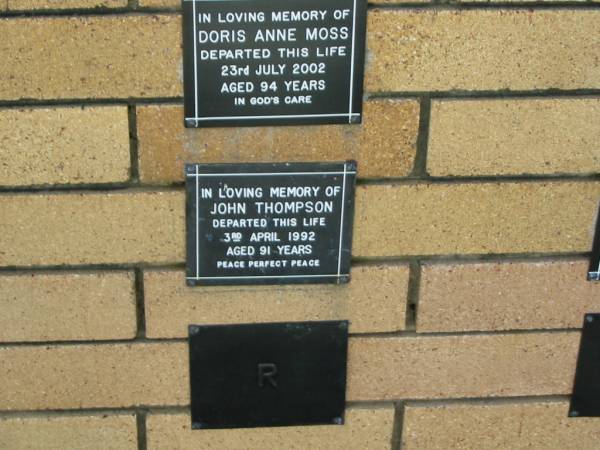 John THOMPSON  | 3 Apr 1992  | aged 91  |   | The Gap Uniting Church, Brisbane  | 