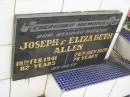 
Joseph ALLEN,
died 19 Feb 1941 aged 82 years;
Elizabeth ALLEN,
died 26 July 1928 aged 78 years;
parents;
Tiaro cemetery, Fraser Coast Region
