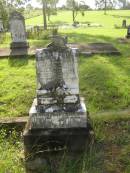 
Muriel,
daughter of Stewart & Mary CUNNINGHAM,
died 11 Jan 1915 aged 9 months;
[Mary CUNNINGHHAM?]
wife mother,
died 24-3-20;
Stewart Crumby CUNNINGHAM,
20-6-1866 - 2-8-1946;
Tiaro cemetery, Fraser Coast Region

