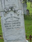 
Henry CHRISTIE,
died 22 Sept 1923 aged 68 years;
Tiaro cemetery, Fraser Coast Region
