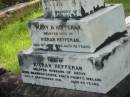 
Mary B. HEFFERAN,
wife of Kieran HEFFERAN,
died 10 July 1908 aged 75 years;
Kieran HEFFERAN,
husband,
born Shannon Bridge Kings County Ireland,
died 7 Sept 1918 aged 83 years;
Tiaro cemetery, Fraser Coast Region
Tiaro cemetery, Fraser Coast Region
