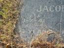 
Clarence JACOBSEN,
died 3-7-41 aged 3 years;
Tiaro cemetery, Fraser Coast Region
