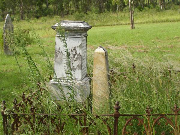 George BRIMS,  | father,  | died 3 Mar 1877 aged 45 years;  | Jane,  | wife mother,  | died 6 Mar 1912 aged 72 years;  | erected by daughters & sons William & James;  | Tiaro cemetery, Fraser Coast Region  | 