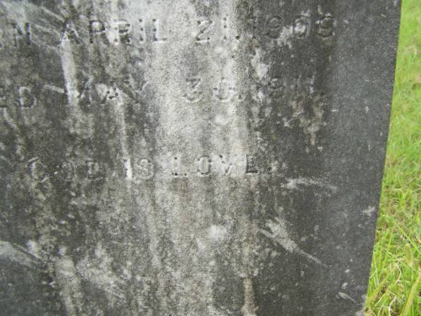 Lillian BATES,  | born 21 Apr 1909,  | died 30 May 1911;  | Tiaro cemetery, Fraser Coast Region  | 