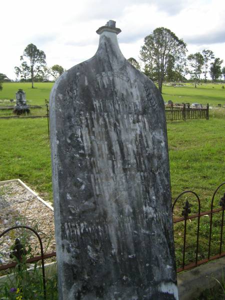 Samuel GORDON,  | died 27 July 1895 aged 70 years;  | Elizabeth,  | wife,  | died 22 May 1904 aged 78 years;  | Tiaro cemetery, Fraser Coast Region  | 