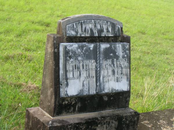 Henry RAYNER,  | died 17 July 1910 aged 47 years;  | Alice RAYNER,  | died 28 April 1934 aged 62 years;  | Tiaro cemetery, Fraser Coast Region  | 