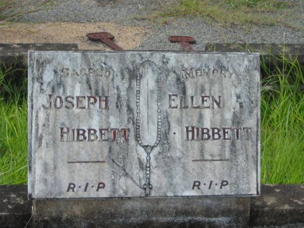 Joseph HIBBETT;  | Ellen HIBBETT;  | Tiaro cemetery, Fraser Coast Region  | 
