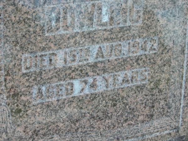 William DOWLING,  | died 13 April 1944 aged 78 years;  | Mary Louisa DOWLING,  | died 15 Aug 1942 aged 74 years;  | Tiaro cemetery, Fraser Coast Region  | 