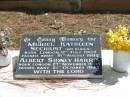 
Muriel Kathleen SECHRIST (nee HARRIS) 12 July 1907 - 16 Aug 1992,
Albert Sidney HARRIS 27 Nov 1905 - 21 Oct 1993,
Tingalpa Christ Church (Anglican) cemetery, Brisbane

