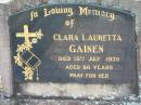 
Clara Lauretta GAINEN
15 Jul 1975 aged 86
Toogoolawah Cemetery, Esk shire

