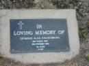 
Desmond Alan KRAHENBRING,
died 26 Nov 1999 aged 55 years;
Toogoolawah Cemetery, Esk shire
