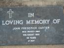 John Frederick CARTER 10 Aug 1993 aged 62 Toogoolawah Cemetery, Esk shire 