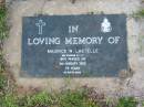 
Maurice W LASTELLE
2 Jan 1993 aged 75
Toogoolawah Cemetery, Esk shire

