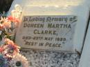 
Doreen Martha CLARKE
25 May 1929
Toogoolawah Cemetery, Esk shire
