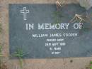 
William James COOPER
26 Sep 1989 aged 61
Toogoolawah Cemetery, Esk shire
