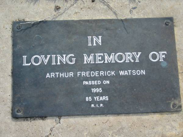 Arthur Frederick WATSON  | 1995 aged 85  | Toogoolawah Cemetery, Esk shire  | 