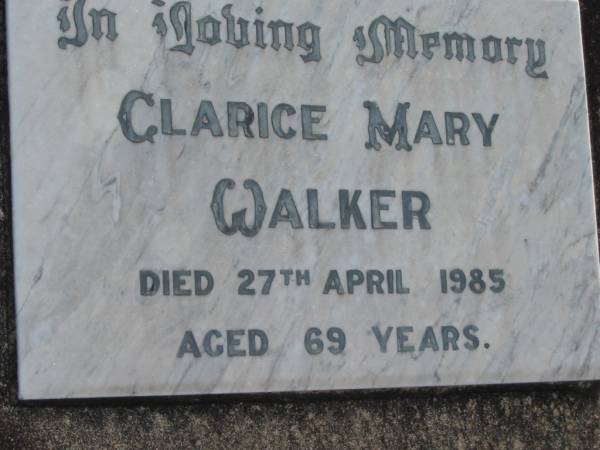 Clarice Mary WALKER  | 27 Apr 1985 aged 69  | Toogoolawah Cemetery, Esk shire  | 