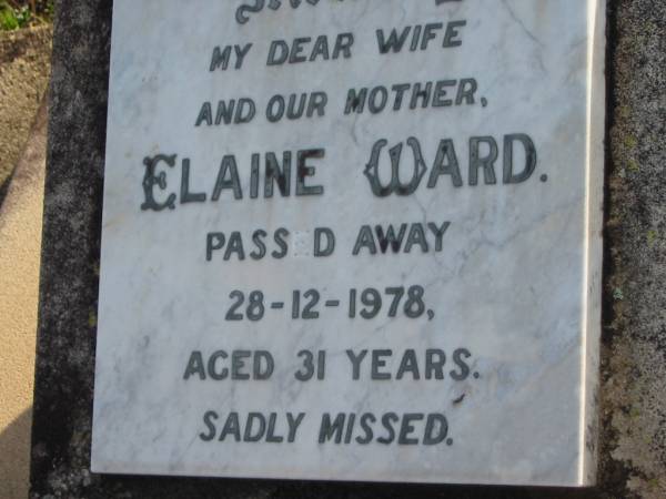 Elaine WARD  | 28 Dec 1978 aged 31  | Toogoolawah Cemetery, Esk shire  | 