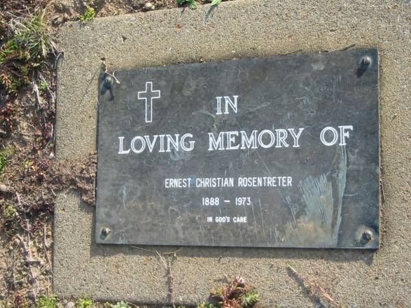 Ernest Christian ROSENTRETER  | b: 1888, d: 1973  | Toogoolawah Cemetery, Esk shire  | 