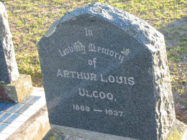 Arthur Louis OLCOO,  | 1889 - 1937;  | Toogoolawah Cemetery, Esk shire  | 