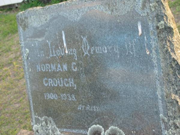 Norman C. CROUCH,  | 1900 - 1938;  | Toogoolawah Cemetery, Esk shire  | 