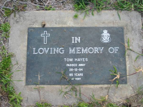 Tom HAYES  | 28 Dec 1994 aged 85  | Toogoolawah Cemetery, Esk shire  | 