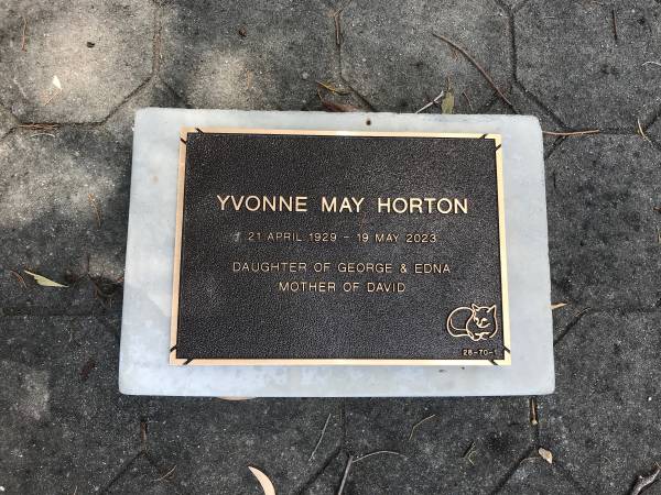 Edna Nicholson  | d: 10 Sep 1960  | George Nicholson  | d: 16 Jul 1968  |   | Yvonne May Horton (nee Nicholson)  | b: 21 Apr 1929  | d: 19 May 2023  | daughter of George and Edna  | mother of David  |   | Toowong General Cemetery  |   |   | 