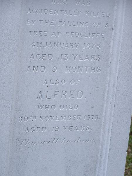Toowong Cemetery por: 13, sect: 55, grave:4;  | Hobbs William, 09 / 12 / 1890;  | Bourne Emily, 24 / 01 / 1915;  | Hobbs Ann, 02 / 10 / 1875;  | Bourne Cicely Orton, 20 / 06 / 1908, 18 years;  | Hobbs Anna Luisa, 14 / 02 / 1914;  | Hobbs Edwin, 14 / 06 / 1929, 53 years;  | Bourne Clfred Edward, 26 / 07 / 1972, 0 years;  | Bourne Muriel Eleanor, 06 / 11 / 1964;  | Bourne Joseph Orton, 28 / 11 / 1931, 87 years;  |   | Edward HOBBS,  | d: Redcliffe 4 Jan 1875, aged 13yrs 9Mon;  | Alfred HOBBS,  | d: 30 Nov 1878, aged 19;  |   | Arthur HOBBS,  | d: 24 Feb 1926, aged 55;  |   | Edwin HOBBS,  | d: 13 Jun 1929, aged 53;  | Alice Mary Graham,  | d: 29 Jul 1944, aged 71;  |   | Anna Louisa HOBBS,  | d: 13 Feb 1914, aged 79;  |   | William HOBBS;  |   | Cicely Orton BOURNE,  | d: 19 Jun 1908, aged 18;  |   | Emily (BOURNE),  | wife of J O BOURNE,  | d: 23 Jan 1815, aged 56;  |   | Joseph Orton BOURNE,  | d: 27 Nov 1931 aged 87;  | Joseph William (Jack) BOURNE,  | d: San Francisco 7 Sep 1934, aged 36;  | Muriel Eleanor BOURNE,  | d: 9 Feb 1962, aged 76;  |