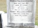 
Johanna Wilhelmina LOWEKE,
died 4 Aug 1927 aged 83 years;
Wilhelm Friederich LOWEKE,
died 20 Sept 1927 aged 91 years;
Henry William LOWEKE, son,
died 25 June 1951 aged 73 years;
Upper Caboolture Uniting (Methodist) cemetery, Caboolture Shire
