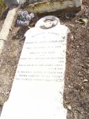 
Frances Julia LITHERLAND,
died 8 Aug 1900;
Upper Caboolture Uniting (Methodist) cemetery, Caboolture Shire
