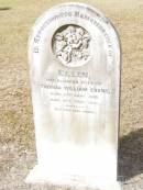 Ellen, wife of Thomas William EVANS, born 24 Jan 1857 died 11 Feb 1888; Upper Caboolture Uniting (Methodist) cemetery, Caboolture Shire 