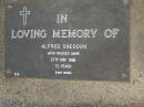 Alfred SNEEDON, died 27 May 1986 aged 72 years; Upper Coomera cemetery, City of Gold Coast 