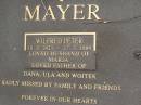 Wilfred Peter MAYER, 18-8-1921 - 17-3-1999, husband of Maria, father of Dana, Ula & Wojtek; Upper Coomera cemetery, City of Gold Coast 