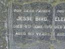 
Jesse BIRD,
father,
died 6 June 1919 aged 69 years;
Elenor A.C. BIRD,
mother,
died 22 Oct 1947 aged 85 years;
Upper Coomera cemetery, City of Gold Coast
