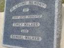 Emily WALKER; Samuel WALKER; parents; Upper Coomera cemetery, City of Gold Coast 