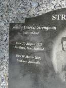 
Shirley Dolores STRONGMAN (nee HOLDEN),
born Auckland New Zealand 20 August 1925,
died Brisbane Australia 18 March 2003;
James Havelock STRONGMAN,
born Auckland New Zealand 15 Sept 1923,
died Robina Australia 27 Aug 2005;
parents of Gail, James Michael & Jeffrey William;
Upper Coomera cemetery, City of Gold Coast
