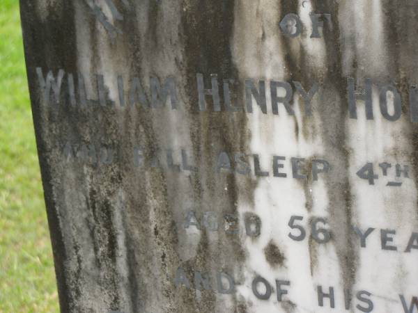 William Henry HOLLINDALE,  | died 4 Jan 1934 aged 56 years;  | Daisy (nee BINSTEAD),  | wife,  | 7-8-1890 - 4-12-1977;  | Upper Coomera cemetery, City of Gold Coast  | 