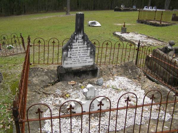 Mary BINSTEAD,  | wife of William BINSTEAD,  | died 10 Nov 1894 aged 66 years;  | William BINSTEAD,  | died 23 July 1903 aged 82 years;  | Upper Coomera cemetery, City of Gold Coast  | 