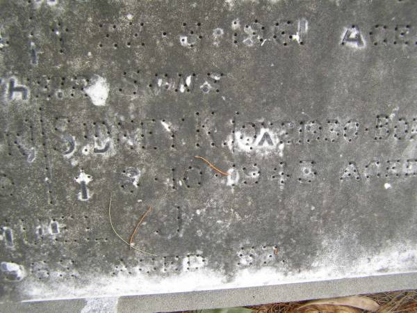 Samuel BIGNELL,  | died 29-3-1949 aged 81 years;  | Rebecca A. BIGNELL,  | wife,  | died 22-8-1961 aged 91 years;  | Walter,  | son,  | died Tobruk 9-6-41 aged 29 years;  | Sidney K.,  | son,  | died Borneo 3-10-1943 aged 23 years;  | Samuel J.,  | son,  | died 29-8-62 aged 57 years;  | Upper Coomera cemetery, City of Gold Coast  | 