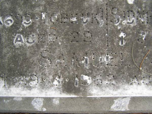 Samuel BIGNELL,  | died 29-3-1949 aged 81 years;  | Rebecca A. BIGNELL,  | wife,  | died 22-8-1961 aged 91 years;  | Walter,  | son,  | died Tobruk 9-6-41 aged 29 years;  | Sidney K.,  | son,  | died Borneo 3-10-1943 aged 23 years;  | Samuel J.,  | son,  | died 29-8-62 aged 57 years;  | Upper Coomera cemetery, City of Gold Coast  | 