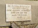 John Joseph O'DEMPSEY, uncle, died 11 Feb 1952 aged 73 years; Upper Freestone Cemetery, Warwick Shire 