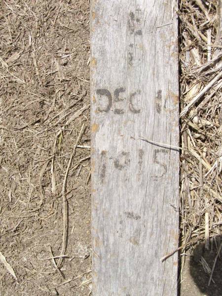 [best guess]  | died 10 Dec 1915 aged 1 year 3 months;  | Upper Freestone Cemetery, Warwick Shire  | 