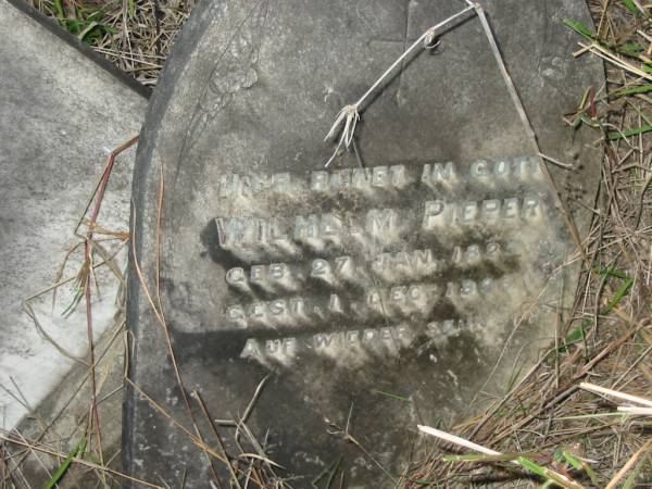 Wilhelm PIEPER  | geb 27 Jan 1824  | gest 1 Dec 1896  | Vernor German Baptist Cemetery, Esk Shire  | 