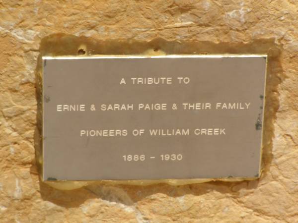 Ernie & Sarah PAIGE,  | William Creek,  | South Australia  | 