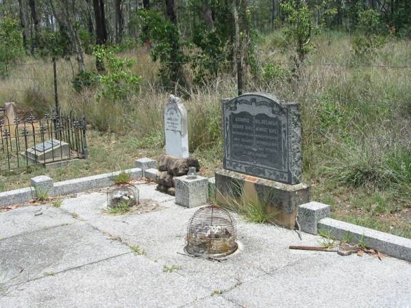 George Henry HAY  | 25 Jul 1927, aged 75  | Wilhelmina Minnie HAY  | 31 Oct 1941, aged 77  |   | James D HAY  | died at Bellevue 17 Jul 1901, aged 4 years 10 months  |   | Wivenhoe Pocket General Cemetery  |   | 