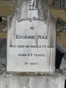 
Eugenie RAE
7 Mar 1981, aged 67
Wonglepong cemetery, Beaudesert
