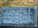 Francis Lloyd CAVELL b: 1899, d: 1986 Sarah Daisy CAVELL b: 1905, d: 1964 George Leslie CAVELL b: 1928, d: 1981 Wonglepong cemetery, Beaudesert 
