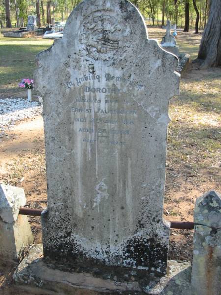 Dorothy (FALKENHAGEN)  | wife of Ernest FALKENHAGEN  | 2 Jul 1916, aged 28  | Wonglepong cemetery, Beaudesert  | 