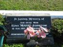 
Edna Marie JOHNSTONE, mum,
12 Aug 1915 - 16 March 2000,
remembered Claude & Trevor;
Woodford Cemetery, Caboolture
