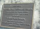 
Wilhelm (Bill) Bernhard BRAUN,
born Konigsberg, East Prussia 6-1-1884,
died Woodford 5-2-1975 aged 91 years;
Louise Rose BRAUN, wife,
born Caboolture 16-3-1894,
died Kilcoy Hospital 26-5-1988 aged 94 years;
Woodford Cemetery, Caboolture
